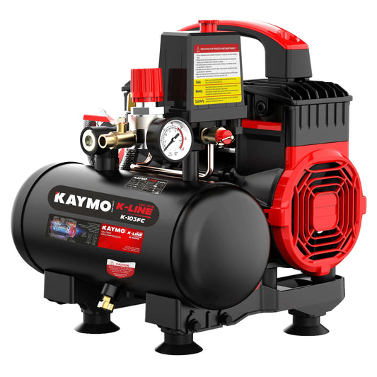 AIR COMPRESSOR KAYMO K-103FC 1.2HP 3LTR OILFREE-COPPER 2800 RPM - Kaymo Fastener