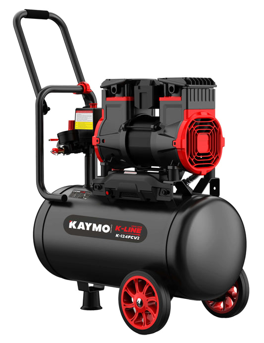 AIR COMPRESSOR KAYMO K-124FCV2 2HP 24LTR OILFREE-COPPER 2800 RPM - Kaymo Fastener