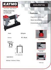 PNEUMATIC STAPLER KAYMO ECO-7116 - Kaymo Fastener Company