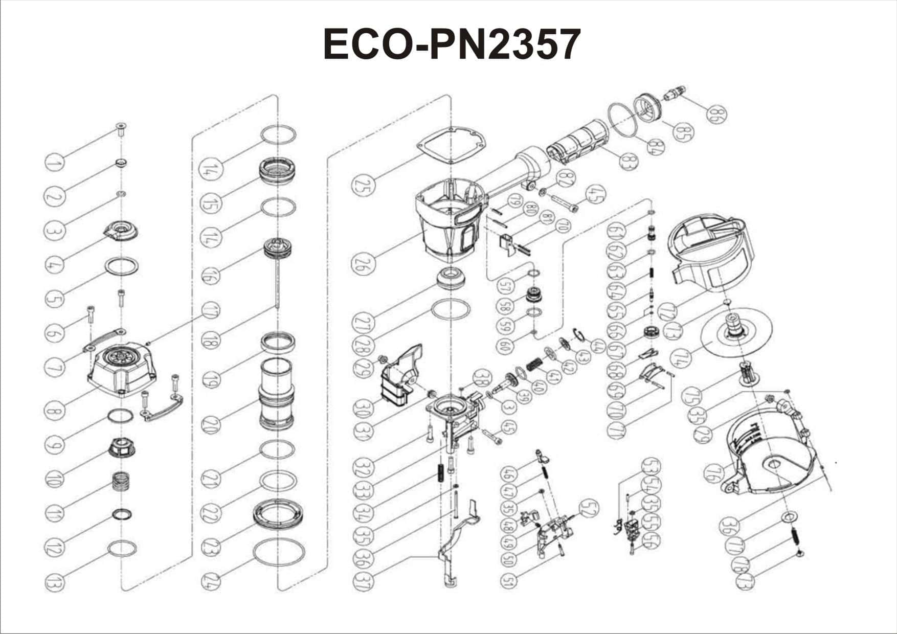 PNEUMATIC NAILER KAYMO ECO-2357 - Kaymo Fastener Company