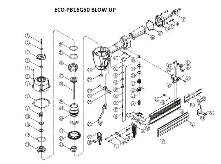 PNEUMATIC BRAD NAILER KAYMO ECO-16G50 - Kaymo Fastener Company