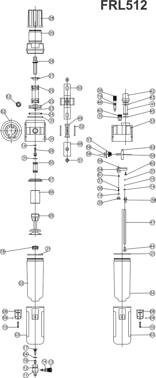 1/4" FRL AIR CONTROL FRL512 - Kaymo Fastener