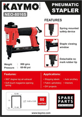 PNEUMATIC STAPLER KAYMO NEO-8016S WITH EXTRA SAFETY