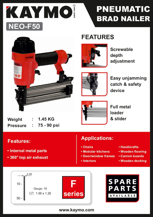 PNUEMATIC BRAD NAILER KAYMO NEO-F50