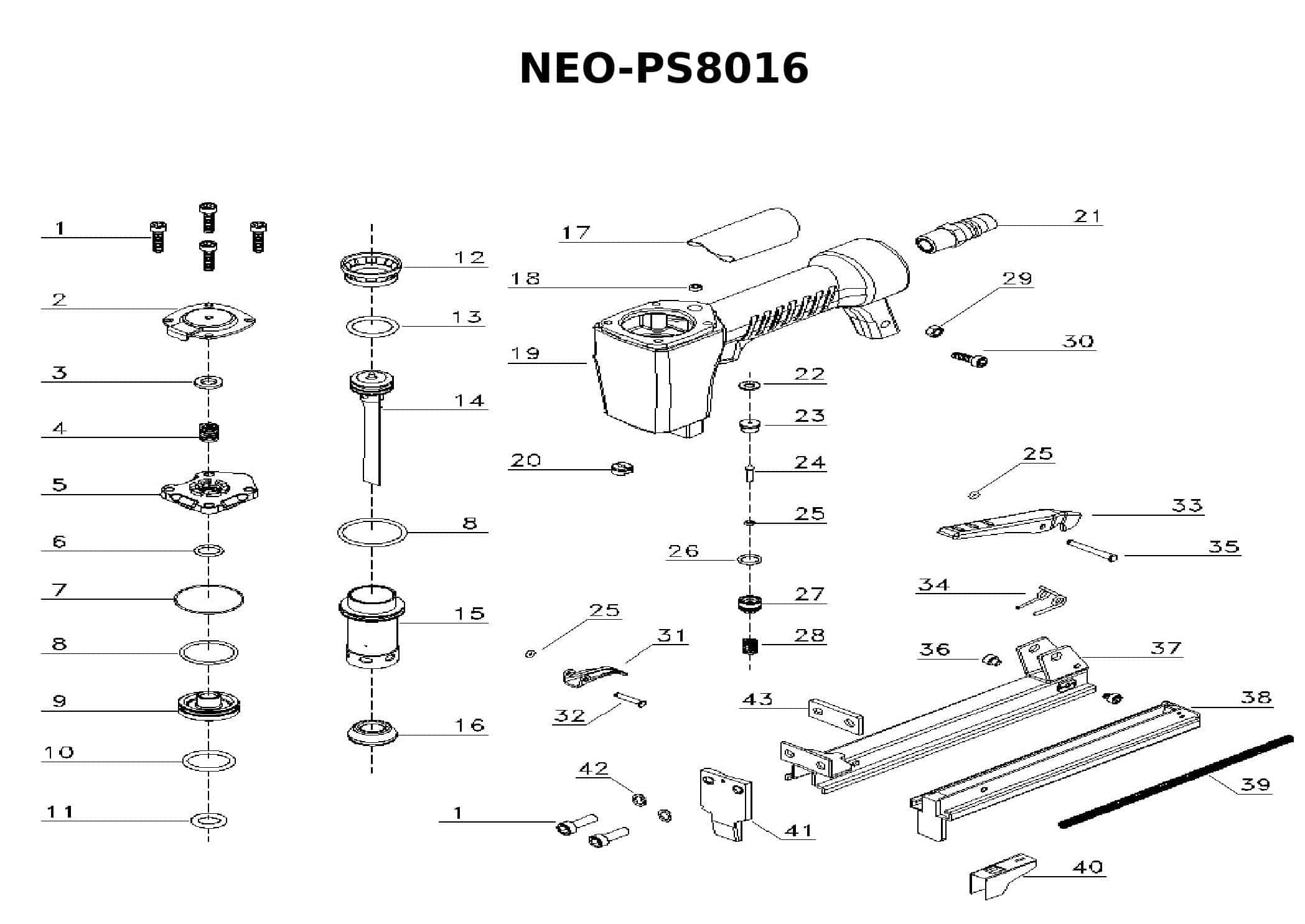 PNEUMATIC STAPLER KAYMO NEO-PS8016 - Kaymo Fastener Company