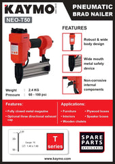 PNEUMATIC BRAD NAILER KAYMO NEO-T50 - Kaymo Fastener