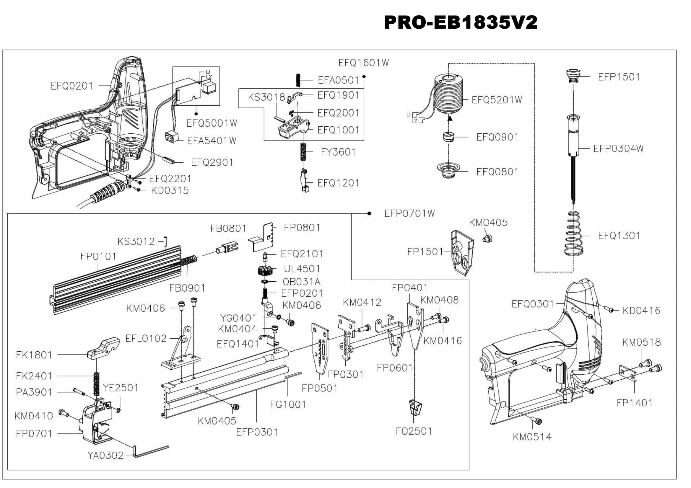ELECTRIC BRAD NAILER KAYMO PRO-EB1835V2 - Kaymo Fastener