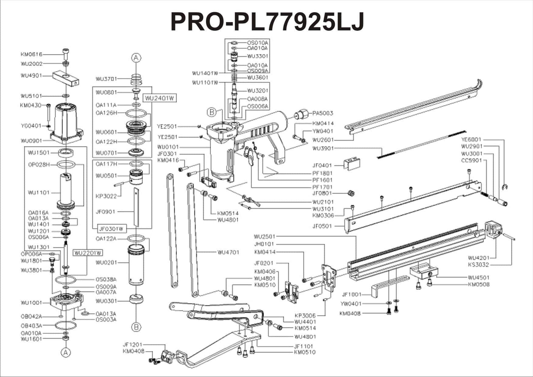 PNEUMATIC PLIER KAYMO PRO-77925 LJ LONG JAW - Kaymo Fastener Company