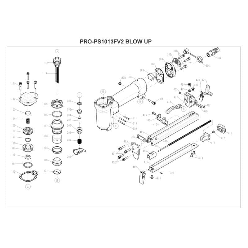 PNEUMATIC STAPLER KAYMO PRO-1013FV2 - Kaymo Fastener Company