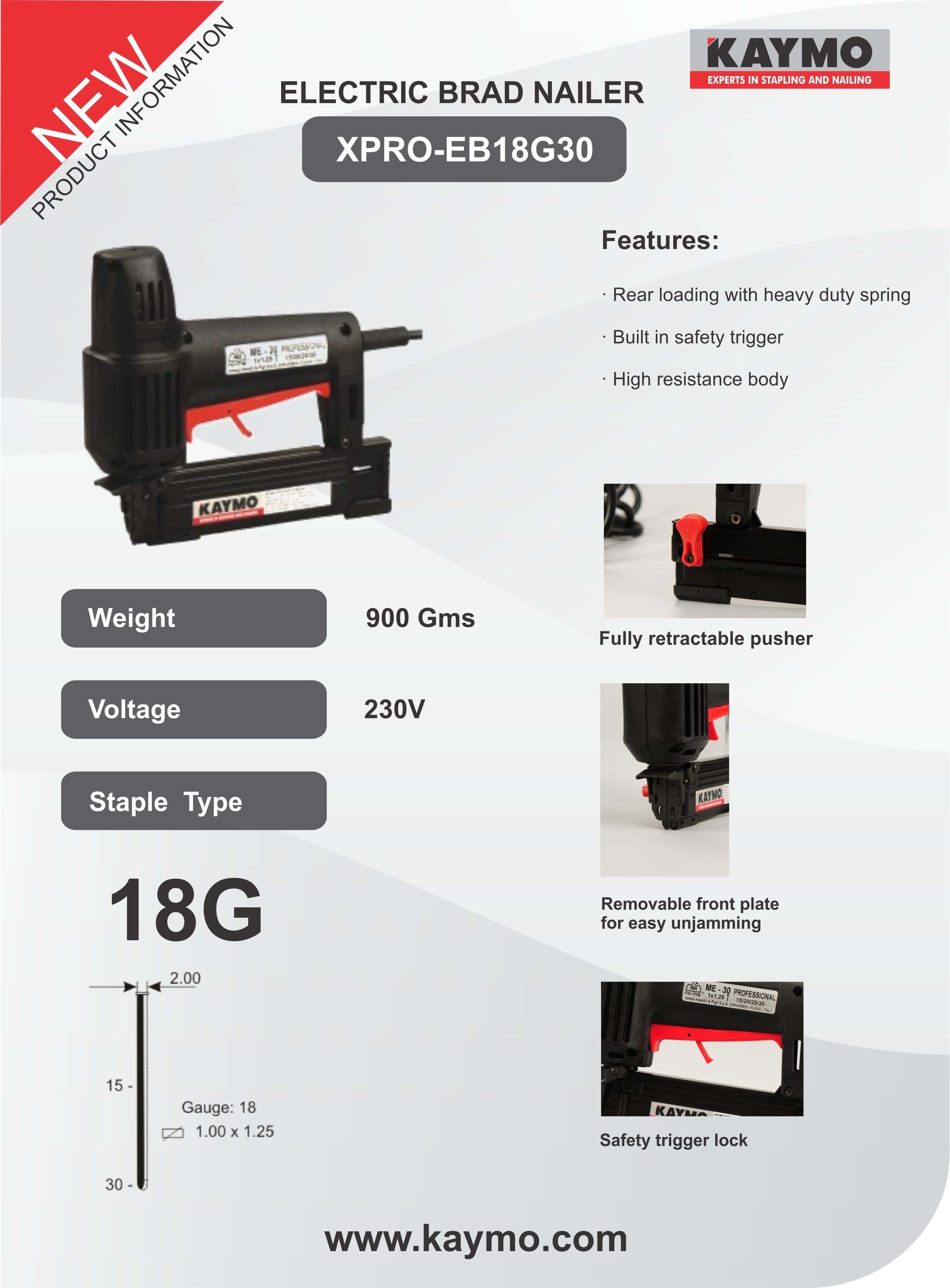 ELECTRIC BRAD NAILER              XPRO-ME30 - Kaymo Fastener