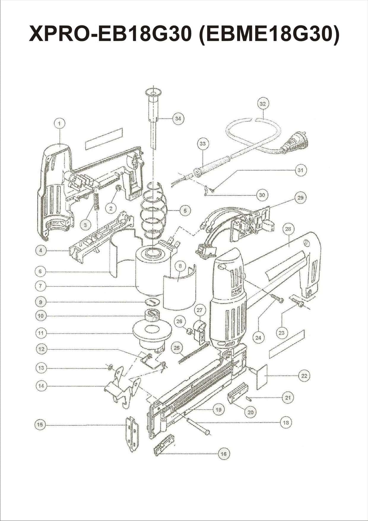 ELECTRIC BRAD NAILER              XPRO-ME30 - Kaymo Fastener
