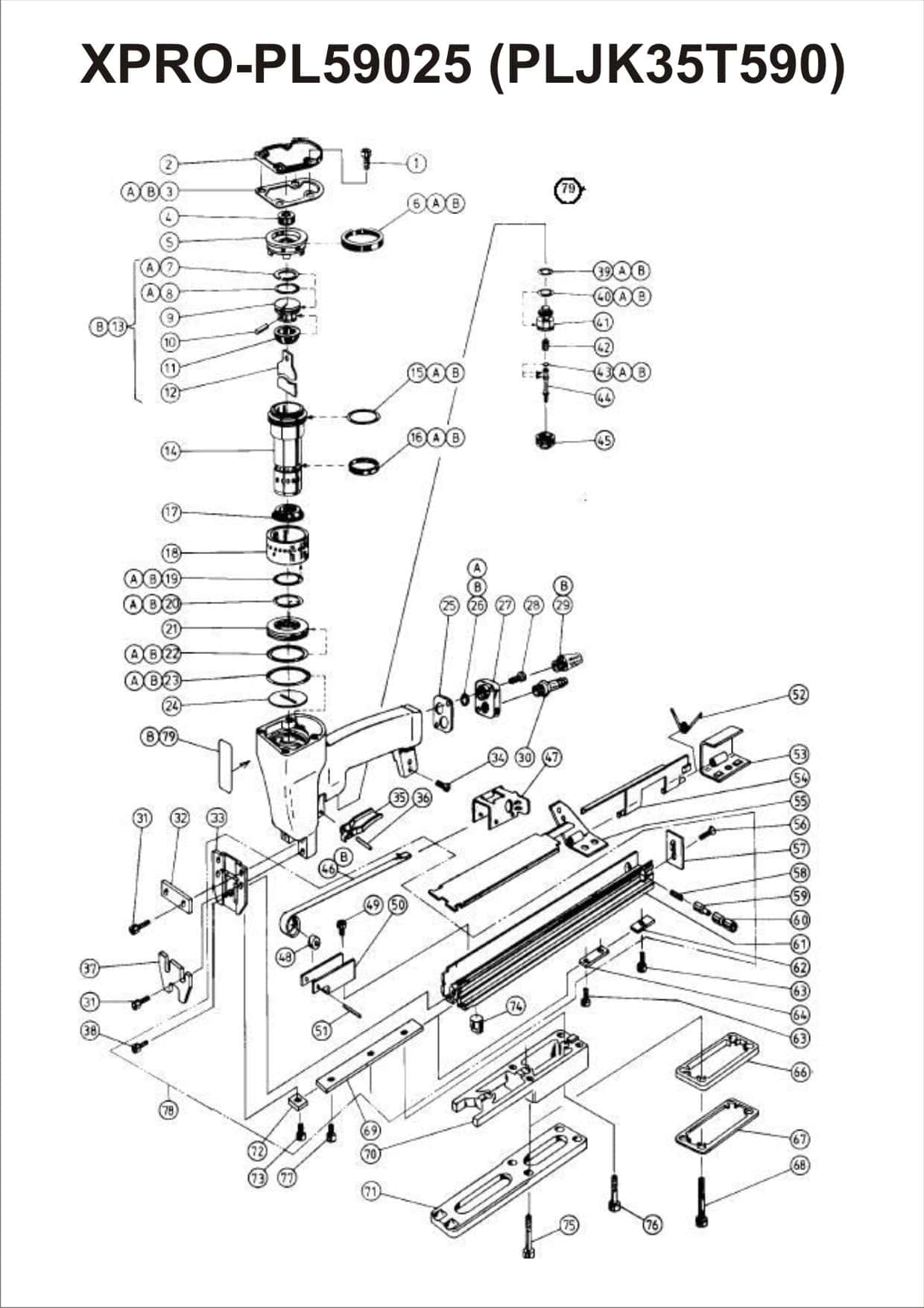 PNEUMATIC PLIER JK XPRO-35T 59025 - Kaymo Fastener Company