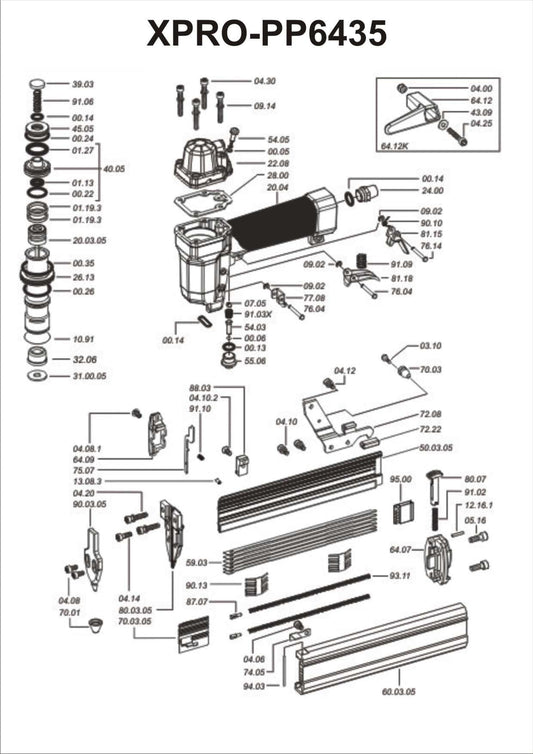PNEUMATIC PINNER OM XPRO-6435 - Kaymo Fastener Company