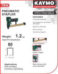 PNEUMATIC STAPLER OM  XPRO-8016 LONG MAG. - Kaymo Fastener Company