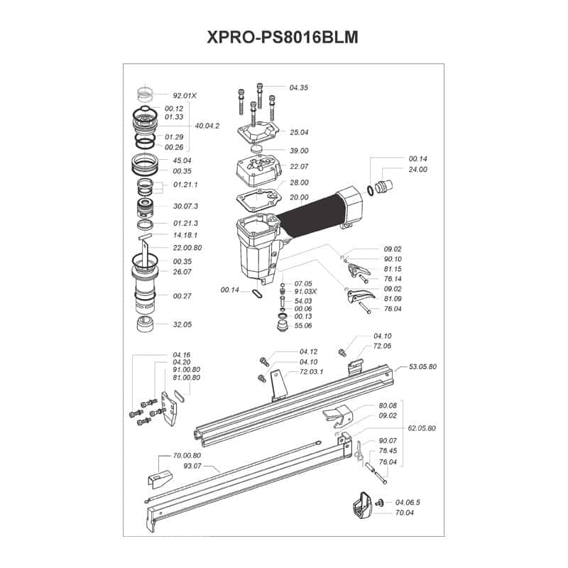 PNEUMATIC STAPLER OM  XPRO-8016 LONG MAG. - Kaymo Fastener Company